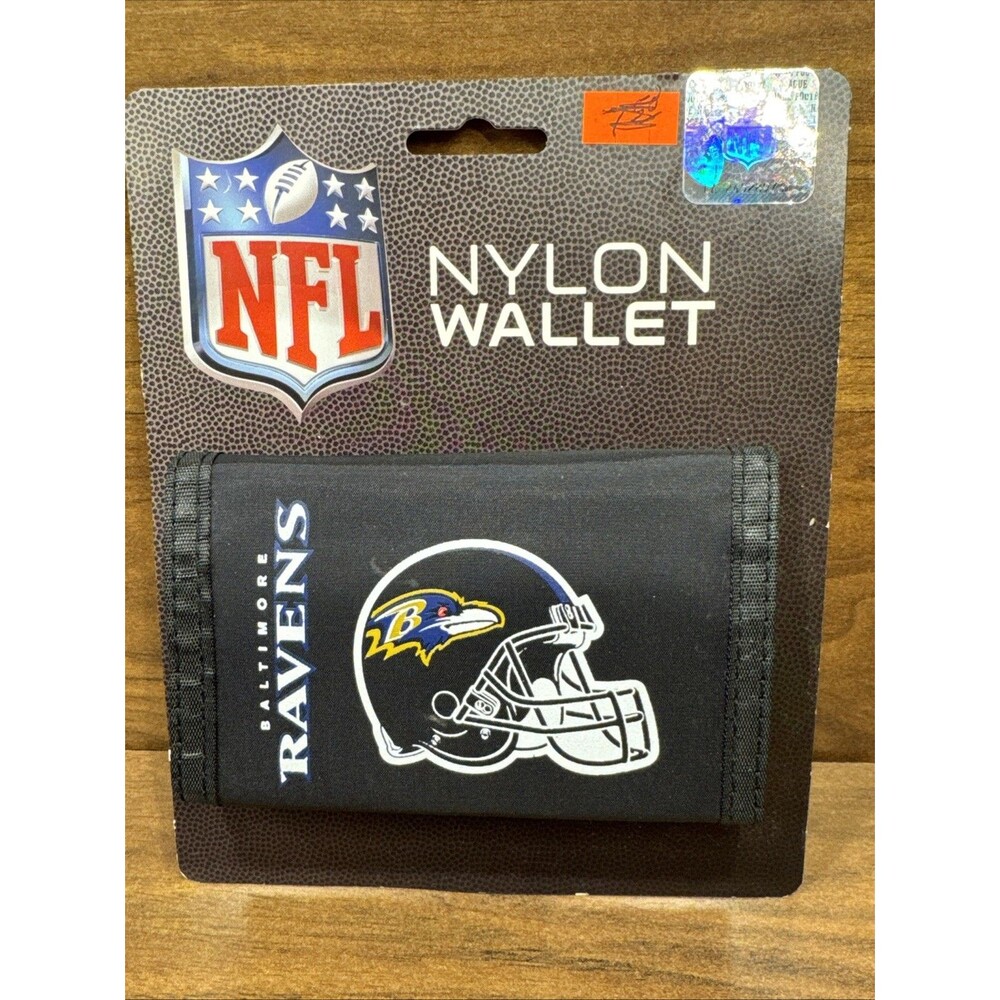 Baltimore Ravens Nylon Wallet Hook and Loop Fasteners Black NFL Football Durable